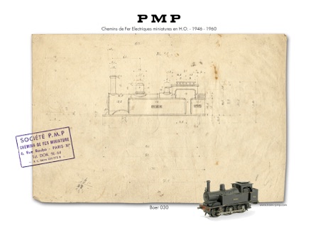 Plan original sur calque de la loco Boer 030 PMP