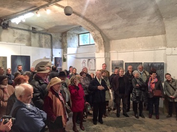 Durant le vernissage de l'exposition des Indépendants le 23 avril 2016 - Photo Didier Leplat